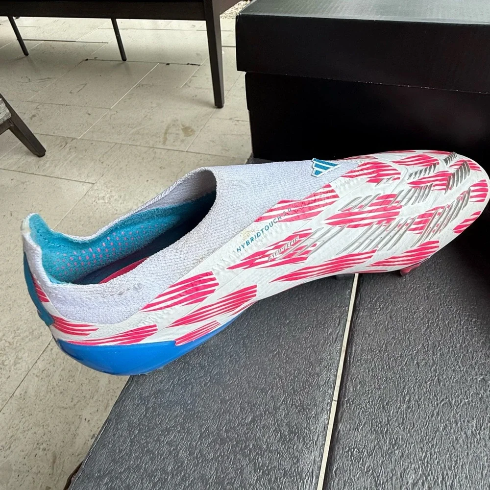 Adidas Predator Elite Laceless FG solar blue/solar pink soccer cleats Size 8 1/2 - Picture 4 of 9
